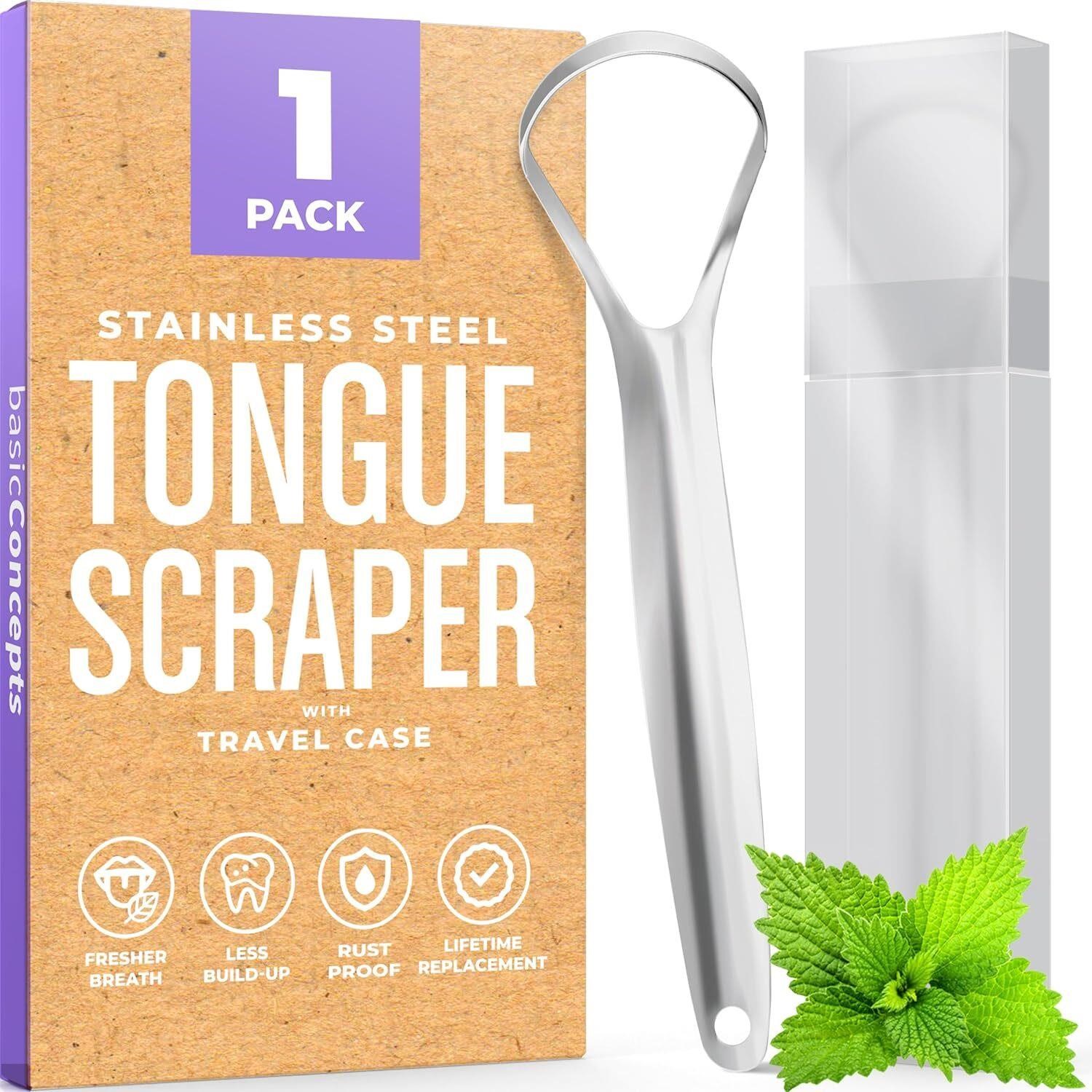 Stainless Steel Tongue Scraper  2 Pack