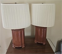 Pair mid century lamps