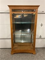 LEISK GLASS FRONT LIGHTED CURIO CABINET - 77" X