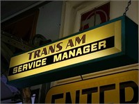 Vintage backlit 2 sided service manager sign