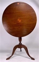 Mahogany tip top table, 2nd period, 26" round
