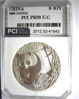 2002 Silver 10Y PCI PR-70 ULTRA CAM China Panda