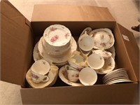 Pope Gosser China Set, Rose Point, 69 Pieces
