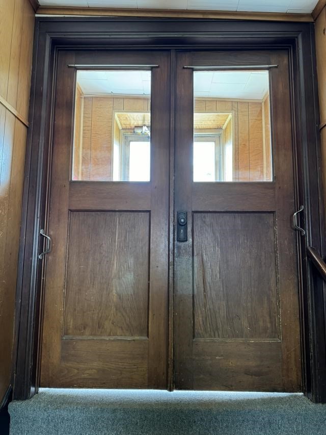 Pair of Vintage Wooden Entrance Doors & Trim