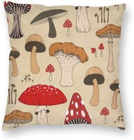 Mushroom Art 18"x18" Decor Pillow case