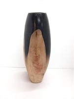 Wood vase 15" / 3" opening