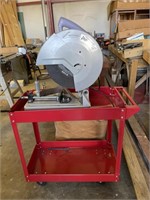 Chicago Electric 14” Cut Off Saw and Metal Cart