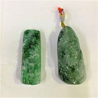 Natural jadeite floating green pendant