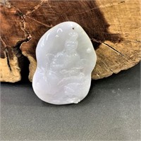 Natural jadeite Guanyin pendant