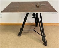 UNIQUE ADJUSTABLE DRAFTING TABLE W BRASS