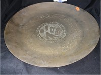 VINTAGE HAND-ETCHED 14 “ BRASS BOWL