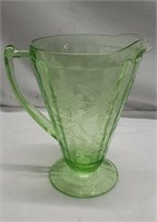 Green Depression Glassware Pitcher