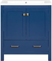 Vanity  2 Doors  Drawer  Blue