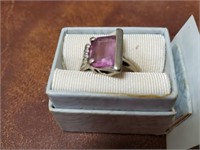 Genuine 10 K Amethyst ring