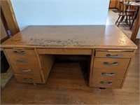 Very Vintage Heavy Wood Desk