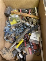 Miscellaneous box lot, hose, clamps, rubber,