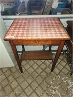 Vintage Wood Table, Approx 30" Tall, 24" Wide, w/