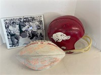 David Dickey Autographed Helmet & Ball with Photo