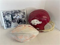David Dickey Autographed Helmet & Ball with Photo