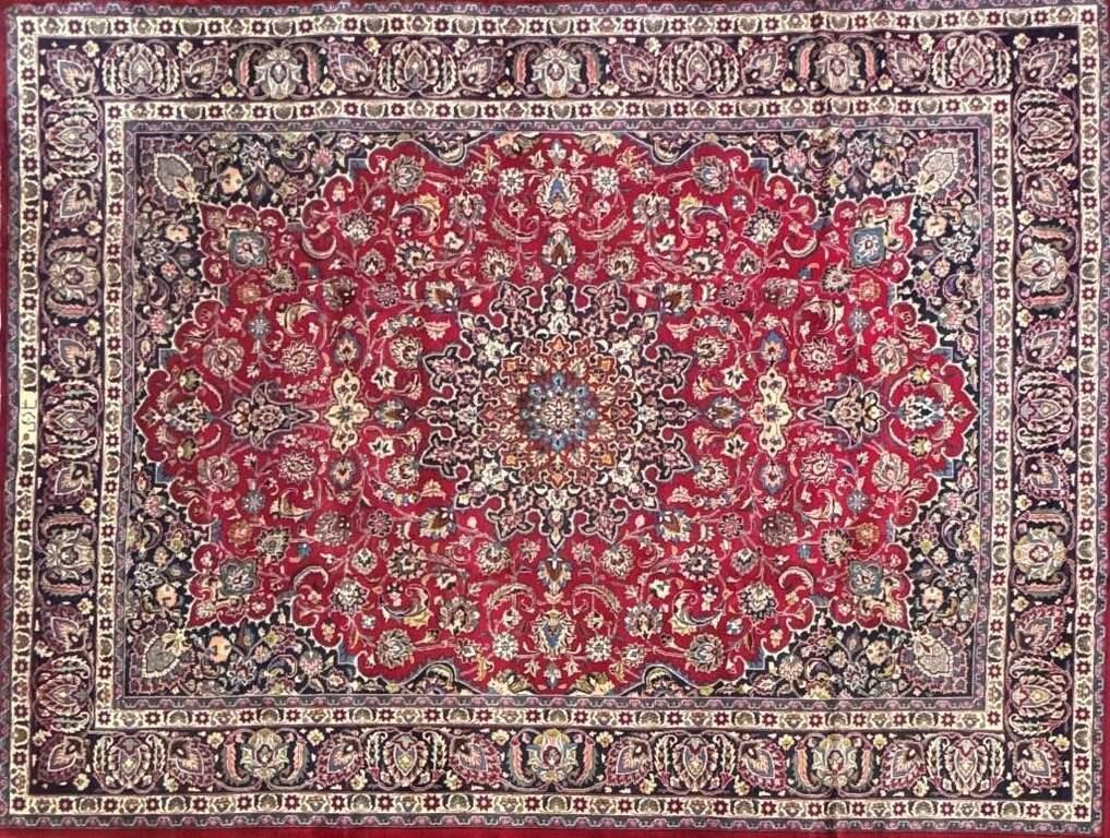 ARTIST SIGNED HAND KNOTTED PERSIAN WOOL TABRIZ RUG