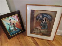 Two Pieces Art: Oil on Canvas Still Life - Signed