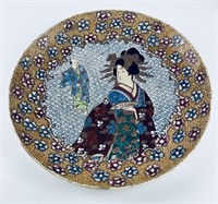 Meji Japanese Geisha Satsuma Pottery Charger