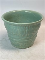 Turquoise Glazed Ceramic Planter 6”