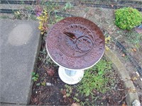 Sundial on Wooden Pedestal
