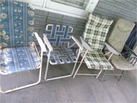 4 Mis-matched Folding Lawn Chairs