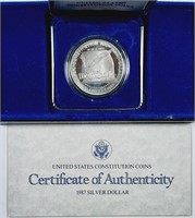 1987  Constitution Commemorative Silver Dollar  PF