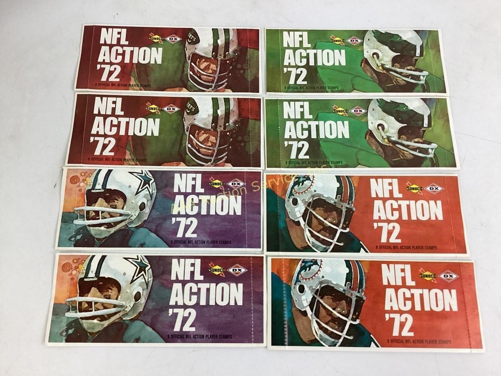 (8) Unopened 1972 Sunoco NFL Player stamp