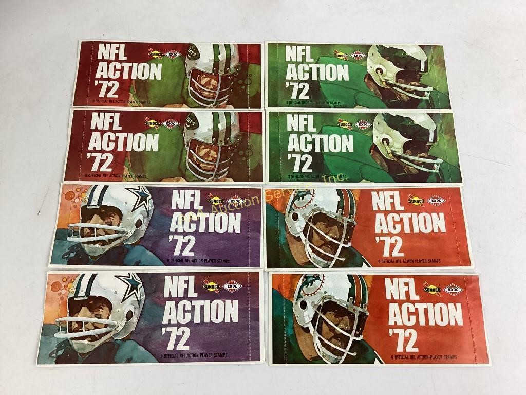 (8) Unopened 1972 Sunoco NFL Player stamp