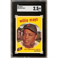 1959 Topps Willie Mays Sgc 2.5