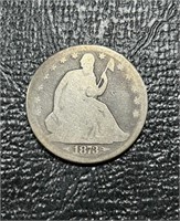 1873 US Seated Liberty Half Dollar