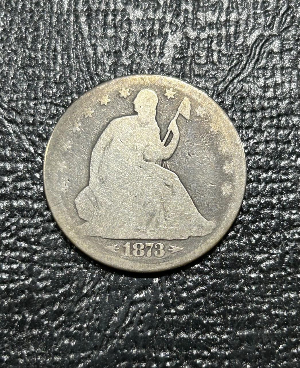 1873 US Seated Liberty Half Dollar