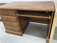 Wood Desk With Locking Drawer - Key Present