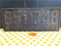 1931 Muhlenberg KY License Plate