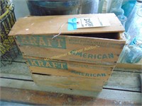 3 WOODEN KRAFT CHEESE BOXES