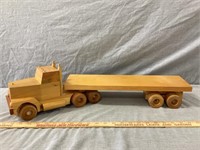 HAND MADE WOODEN SEMI TRUCK W/TRAILER