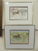 TWO JUDY GRAY FRAMED WATERCOLOURS