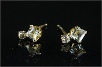10k Gold Aquamarine Earrings Retail $200