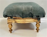 AS IS ANTIQUE GOLD GUILT FOOT REST - GREAT DIY