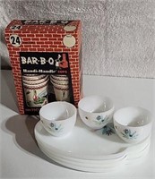Snack set and box of paper cups.