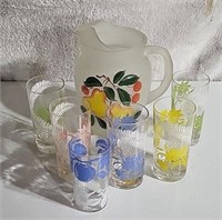 Pitcher and 6 glasses