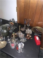 Large lot of glassware and decor items