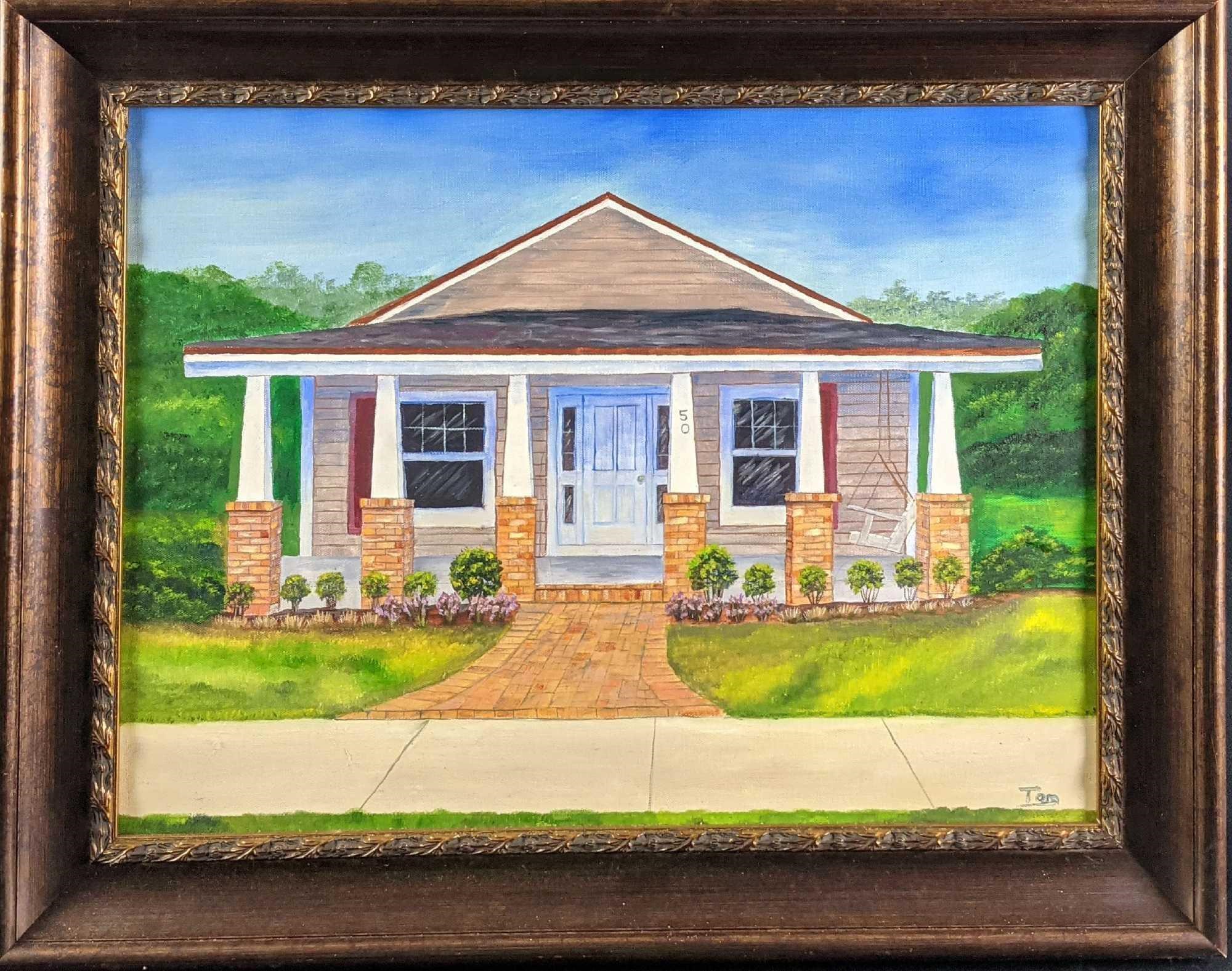 Original Framed Acyrlic On Canvas Home Sweet Home