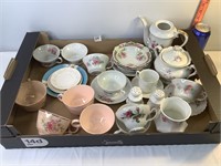 Assorted Teapots, Teacups & Plates