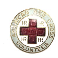 Vintage Red Cross Pin / Brooch