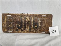 1916 NEW YORK LICENSE PLATE (AS FOUND)