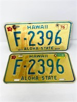 Set of Vintage Hawaii License plates